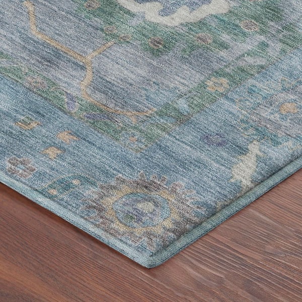 Mayfield Premium Machine Washable Abstract AMF2229 Sky 10 ft. x 14 ft. Area Rug