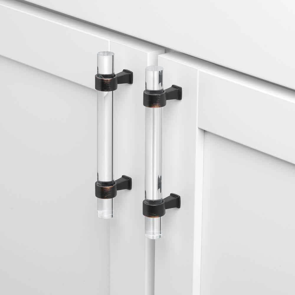 Oil Rubbed Bronze and Clear Acrylic Cabinet Bar Pull