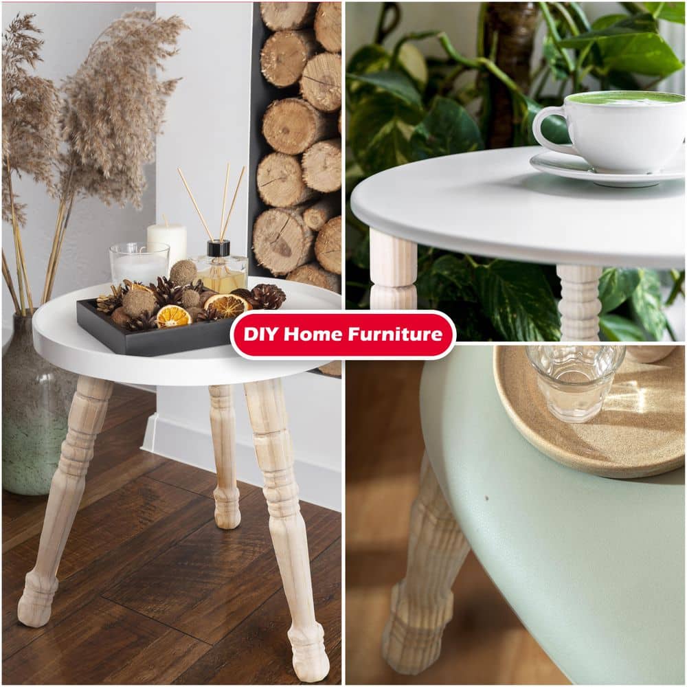 Elegant 28" Pine Traditional Table Legs - Paintable/Stainable