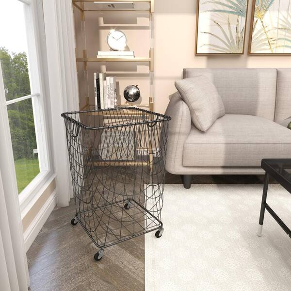 CosmoLiving by Cosmopolitan 24 in. Black Deep Set Wire Mesh