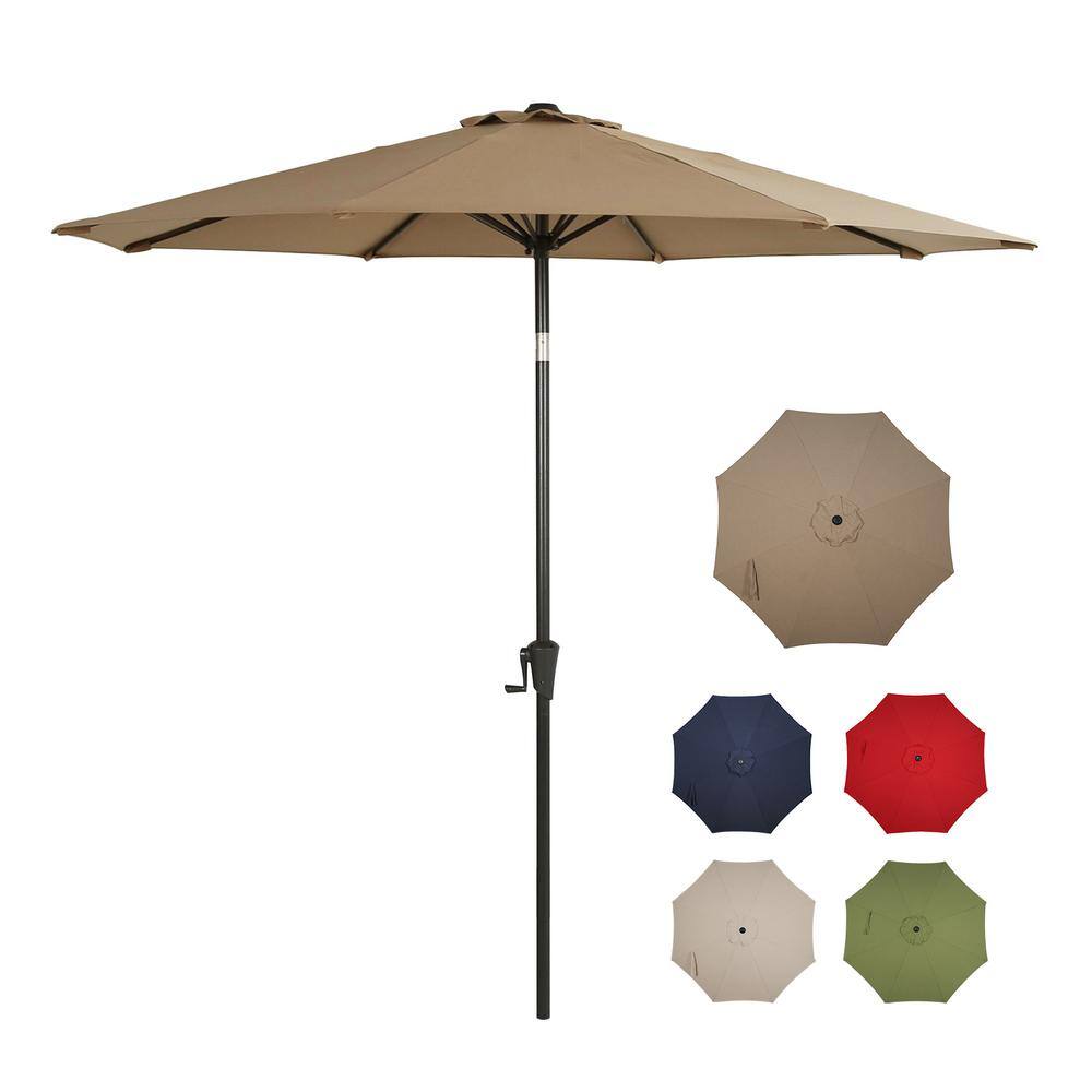 ULAX FURNITURE 9 ft. Sunbrella Aluminum Market Outdoor Patio Umbrella ...