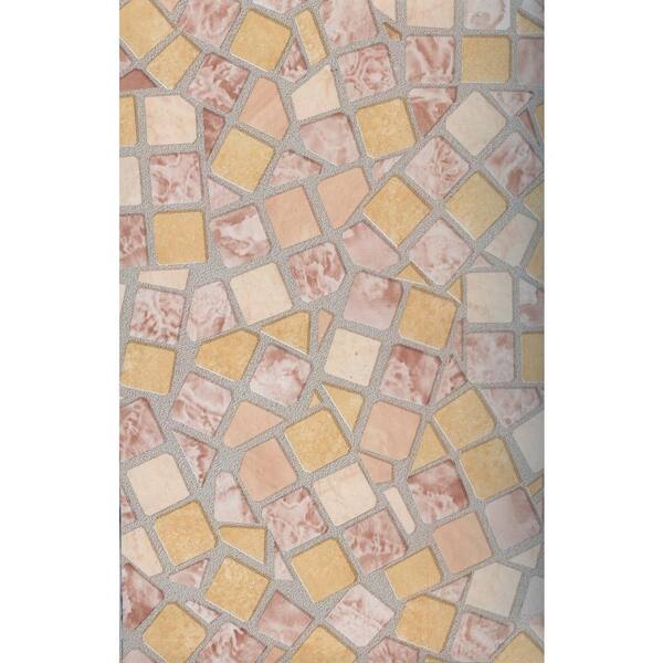 Dundee Deco Mosaic Pink, Yellow, Sepia Vinyl Strippable Roll (Covers 26.6 sq. ft.)