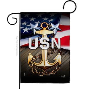 13 in. x 18.5 in. USN Garden Flag Double-Sided Readable Both Sides Armed Forces Navy Decorative