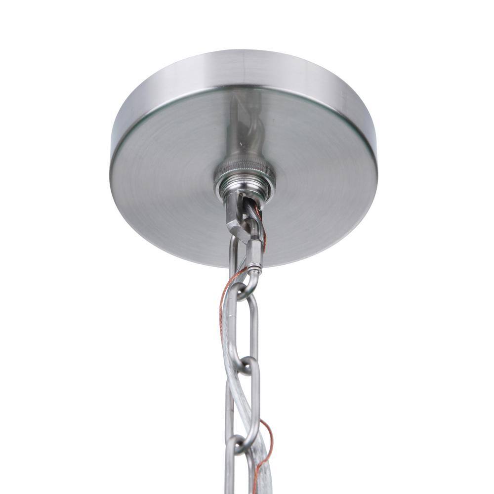 Brushed Nickel 6-Light Mini Crystal Candle Chandelier