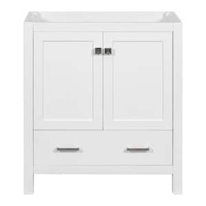 29.50 in. W x 17.50 in. D x 33.00 in. H Bath Vanity Cabinet without Top in White Unassembled, Soft Closing Door