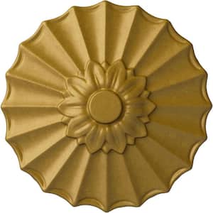 9 in. x 1-3/8 in. Shakuras Urethane Ceiling Medallion (Fits Canopies upto 1-3/8 in.), Pharaohs Gold