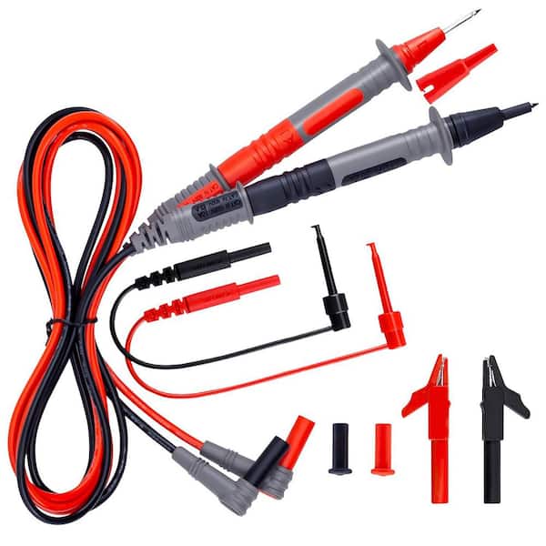9-Piece Soft Silicone Electrician Test Leads Kit CAT III 1000V CAT IV 600V with Alligator Clips Probes