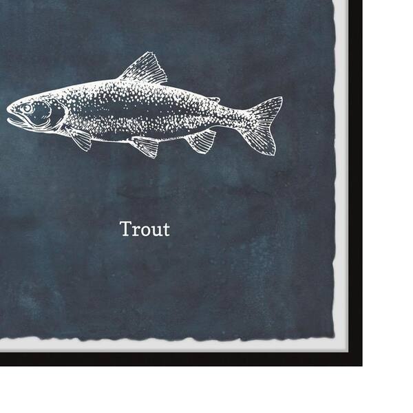 Trout in Blue by Marmont Hill Framed Animal Art Print 12 in. x 12 in.