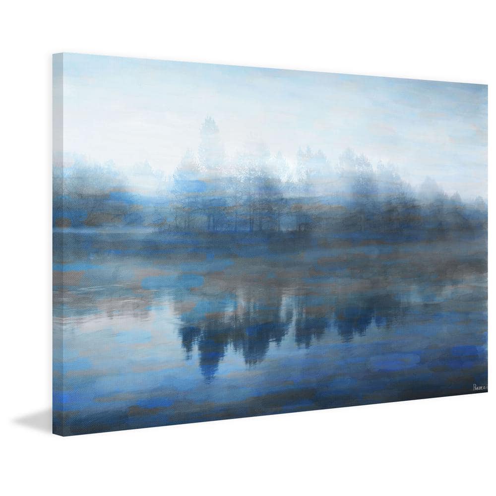 Indigo and Ivory Abstract Landscape Canvas Art 30" x 45"