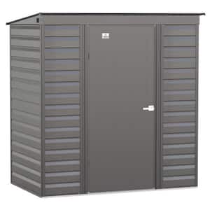 Select 6 ft. W x 4 ft. D Charcoal Metal Shed 21 sq. ft.