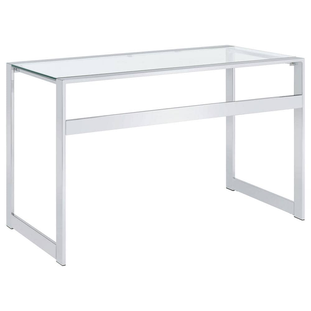 Hartford Contemporary 47'' Silver Glass Top Home Office Desk