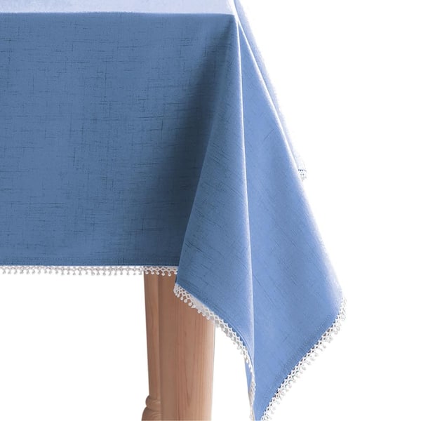 French Perle Solid Tablecloth, Periwinkle - 60"W x 84"L
