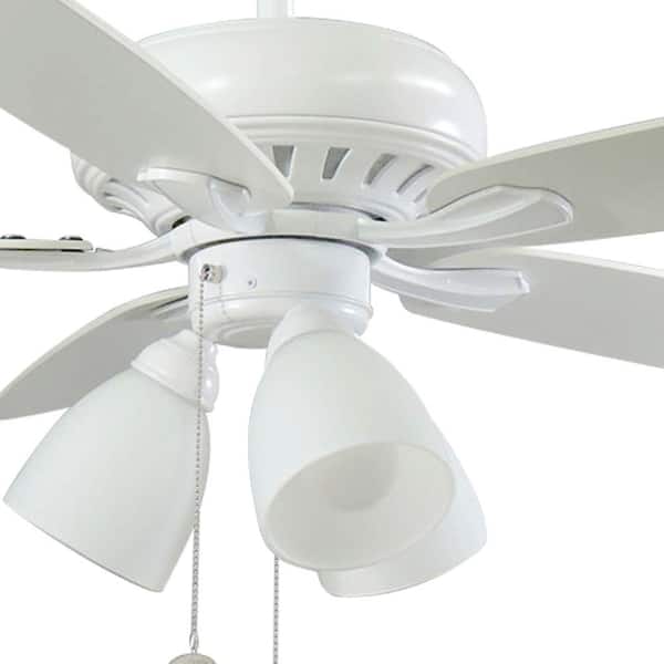 Rockport 52 in LED Matte White LED Ceiling Fan with Light kit by Hampton Bay 