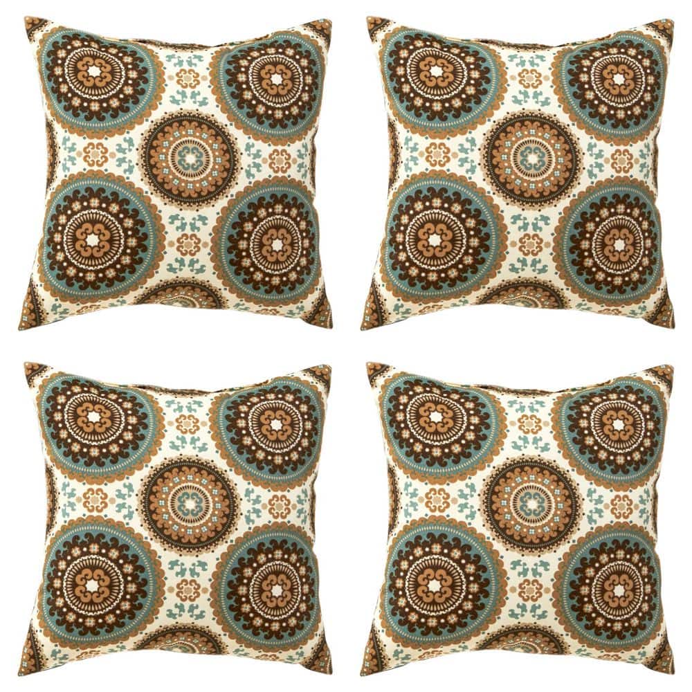 Spray Medallion Square Outdoor Throw Pillow (4-Pack) price history on PriceWatchPro