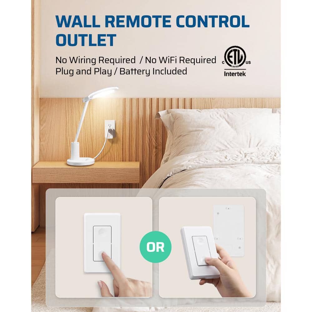 White Smart Wireless Remote Control Outlet and Wall Switch