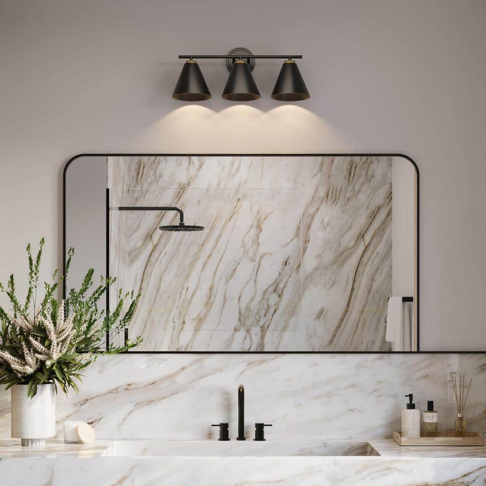 Avec 22-in. 3-Light Matte Black Contemporary Bath Vanity Light price history on PriceWatchPro