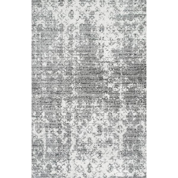 nuLOOM Deedra Misty Contemporary Gray Doormat 3 ft. x 5 ft. Area Rug