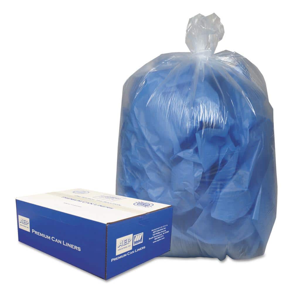 38 in. x 58 in. 60 Gal. 0.9 mil Clear Linear Low-Density Trash Can Liners (