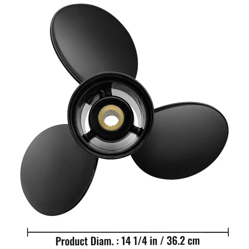 Outboard Propeller 3-Blade Aluminum Boat Propeller 14-1/4 in. x 21 in. Pitch w/19 Tooth Splines for Volvo Penta SX Drive