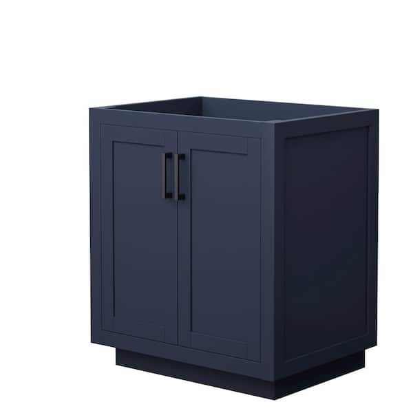 Wyndham Collection Miranda 29.25 in. W x 21.75 in. D x 33 in. H Single Bath Vanity Cabinet without Top in Dark Blue