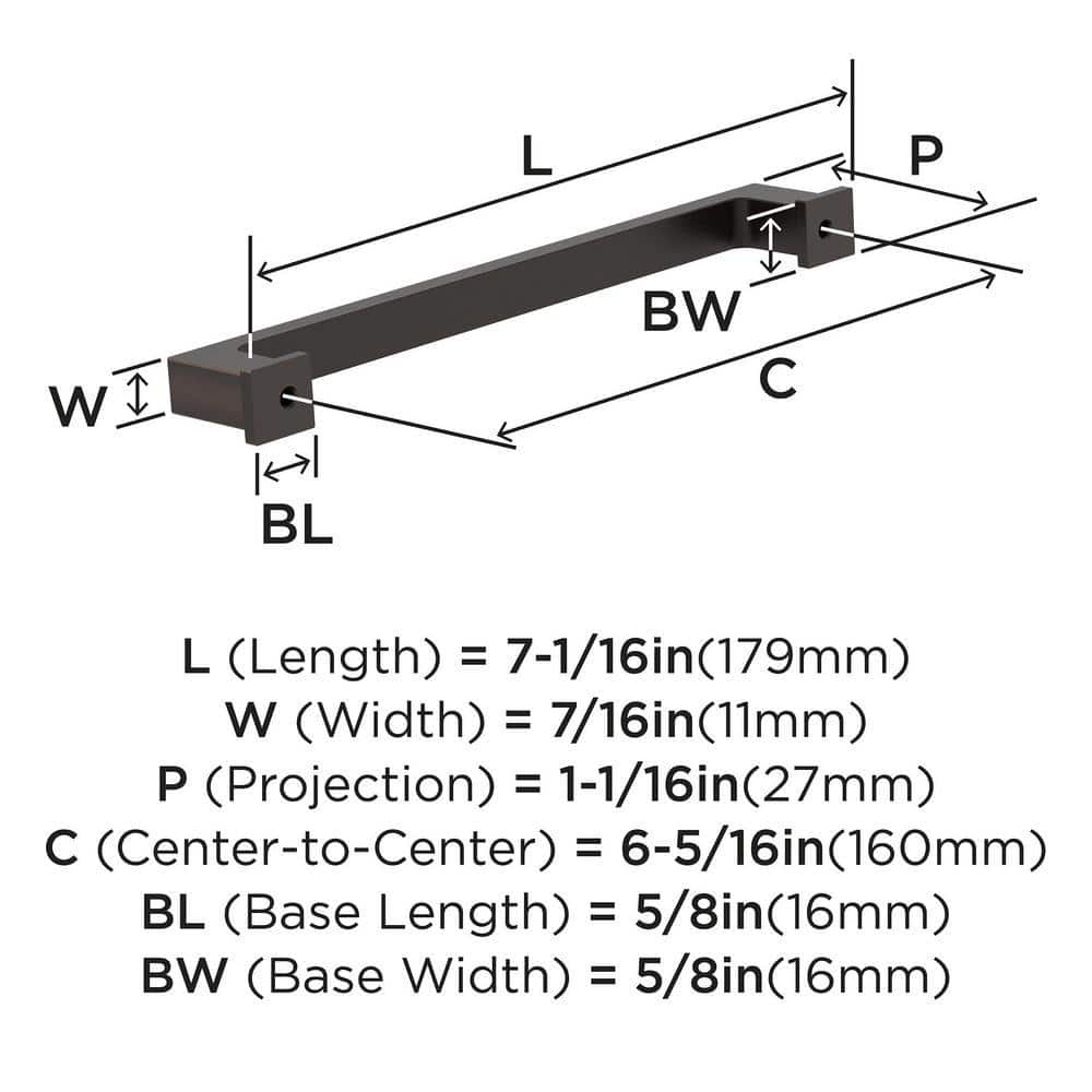 Oil-Rubbed Bronze Modern Bar Cabinet Pulls, 10-Pack
