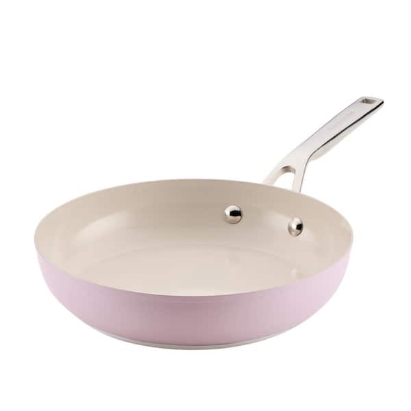 9.5 in. Color-Finished Stainless Steel 3-Ply Base Ceramic Nonstick Wildflower Frying Pan