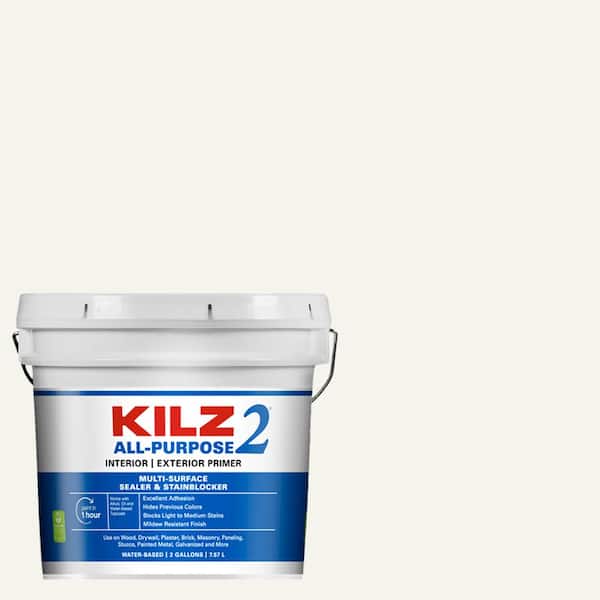 KILZ 2 ALL PURPOSE 2 Gal. White Interior/Exterior Multi-Surface Primer, Sealer, and Stain Blocker