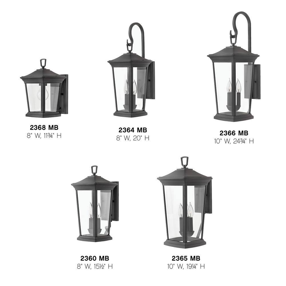 Bromley Museum Black 1-Light Outdoor Wall Lantern