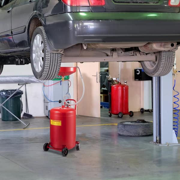 Waste Oil Drain Tank 20 Gal. Portable Oil Drain Air Operated Drainer Oil Change, Fluid Fuel Transfer Drainage