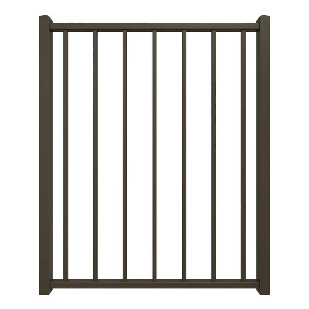 FORTRESS Fe26 40 in. H x 34.5 in. W Antique Bronze Steel Gate 53140356