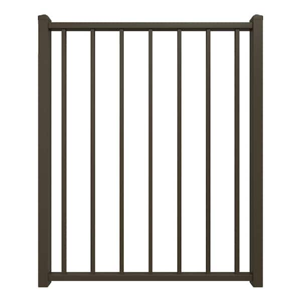 FORTRESS Fe26 40 in. H x 34.5 in. W Antique Bronze Steel Gate