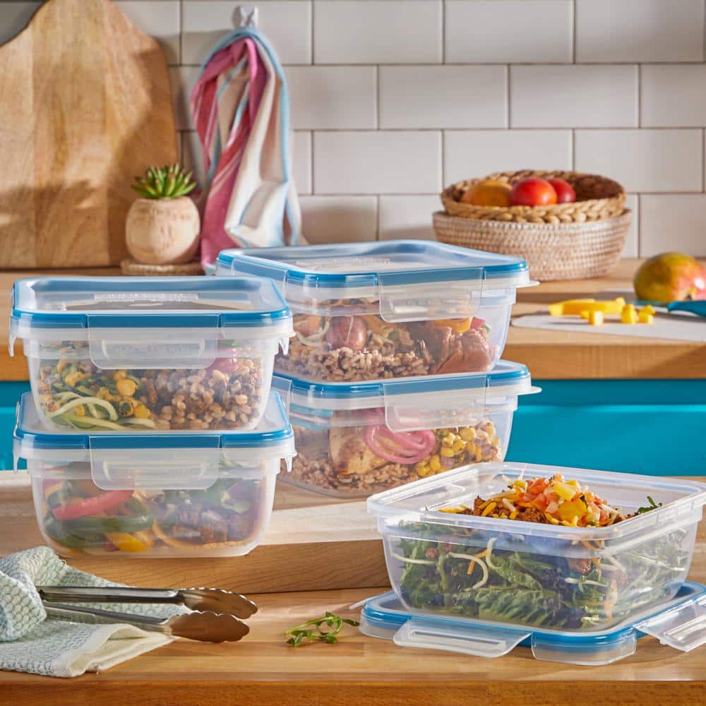 20-Piece Green Plastic Food Storage Container Set with Lockable Lids