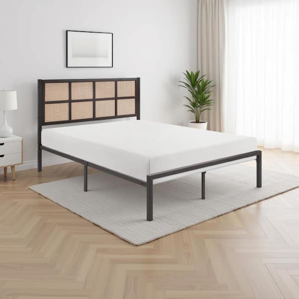 Benjara Annie Brown Metal Frame Twin Size Platform Bed with