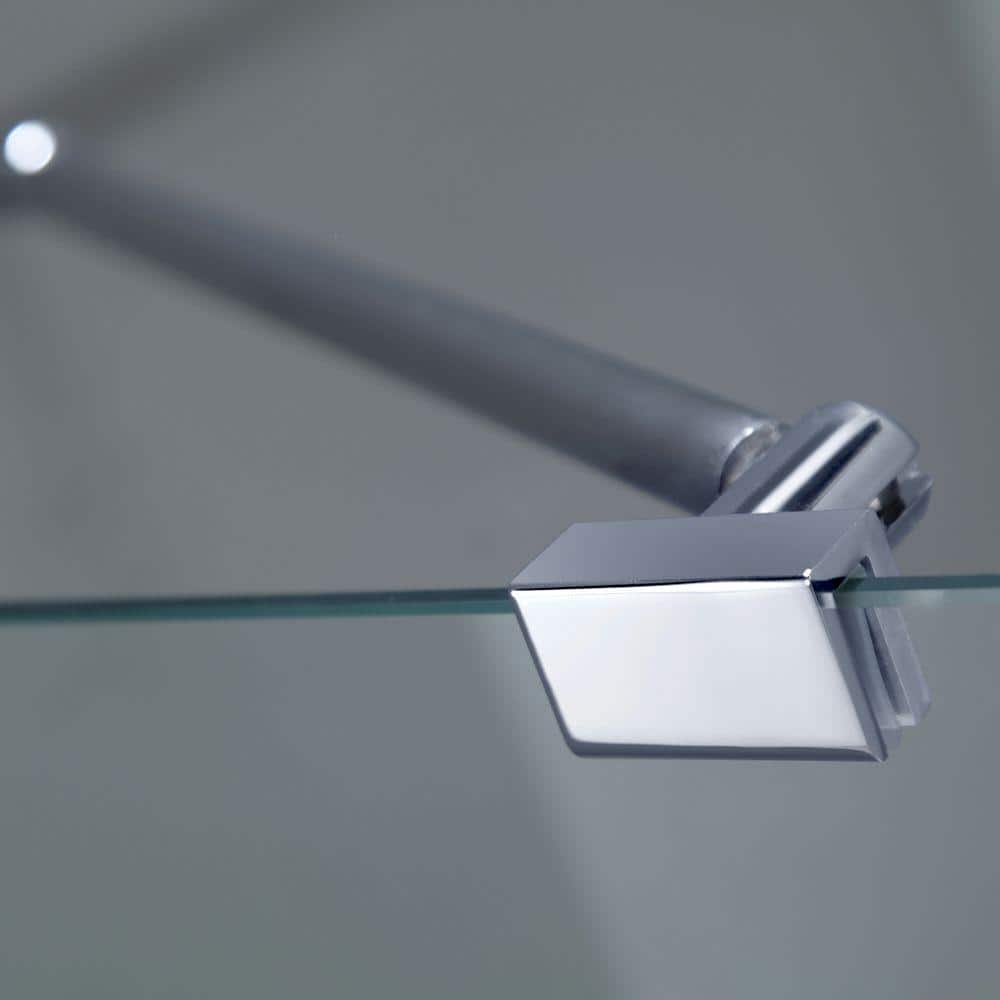 Avalux 39" x 72" Frameless Clear Glass Chrome Shower Enclosure