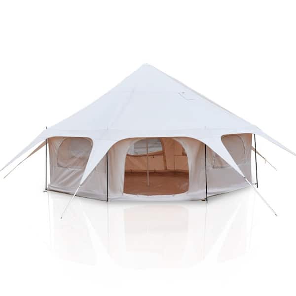 10 ft. x 10 ft. 600D Oxford Camping Bell Tent with Stove Jack FF
