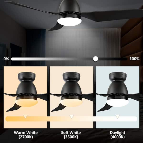 Triton II 44 in. Integrated LED Indoor Black DC Motor Smart Ceiling Fan with Light and Remote, Works Alexa/Google Home
