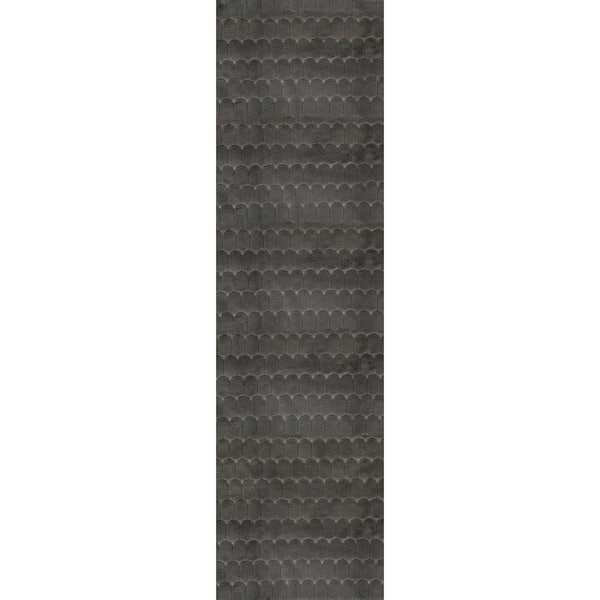 nuLOOM Nia Machine Washable Charcoal 2 ft. x 8 ft. Solid Runner Rug