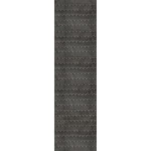 Nia Machine Washable Charcoal 2 ft. x 8 ft. Solid Runner Rug