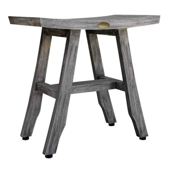 Compact Contemporary Teak Shower Stool in Natural Finish Compact Contemporary Teak Shower Stool in Natural Finish