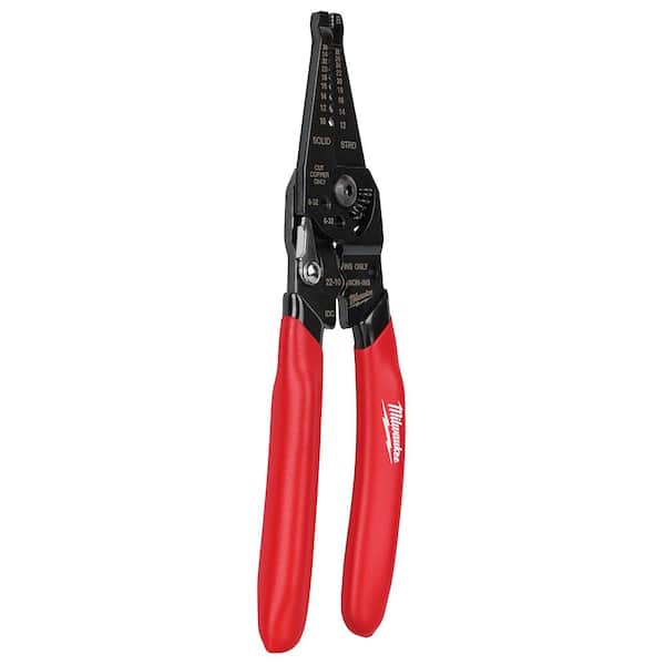 Milwaukee 10-28 AWG Multi-Purpose Wire Stripper / Cutter with Reinforced  Head and Dipped Grip 48-22-3052 - The Home Depot