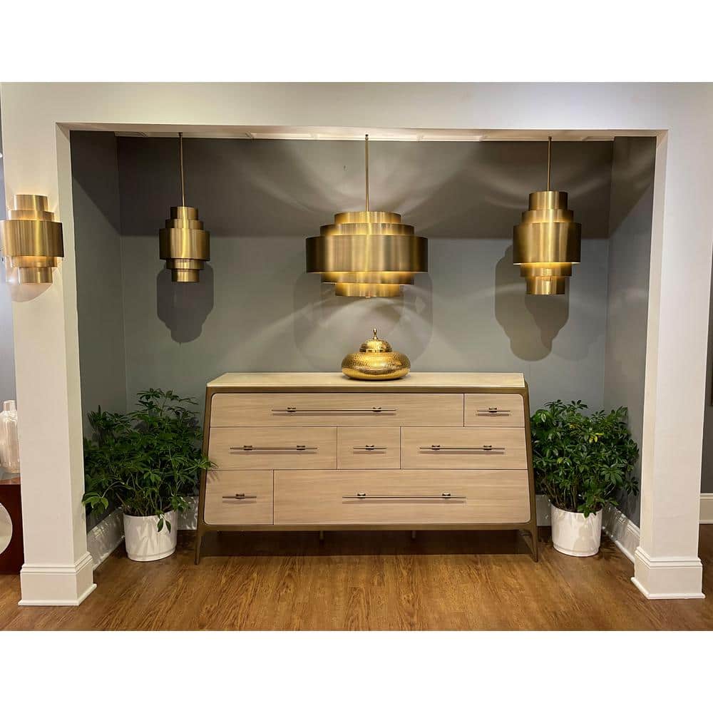 Soft Brass Dual-Light Dimmable Sconce with Steel Shades