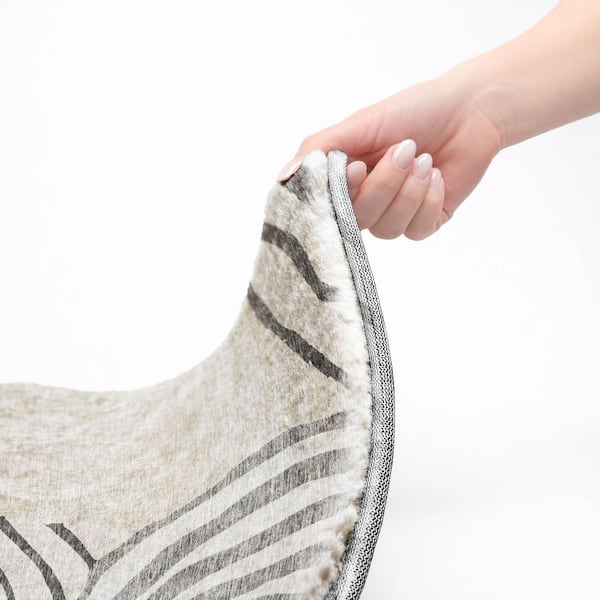 Dream Shag Premium Machine Washable Abstract ADS765 Gray 9 ft. x 12 ft. Area Rug