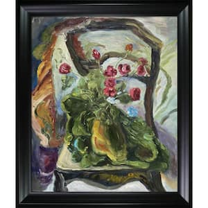 Flowers on a Chair by Chaim Soutine Black Matte Framed Nature Oil Painting Art Print 25 in. x 29 in.