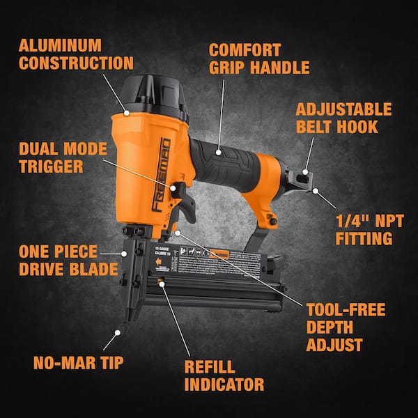Hyper Tough Pneumatic Straight Finish Nailer with Nails (200 Count)