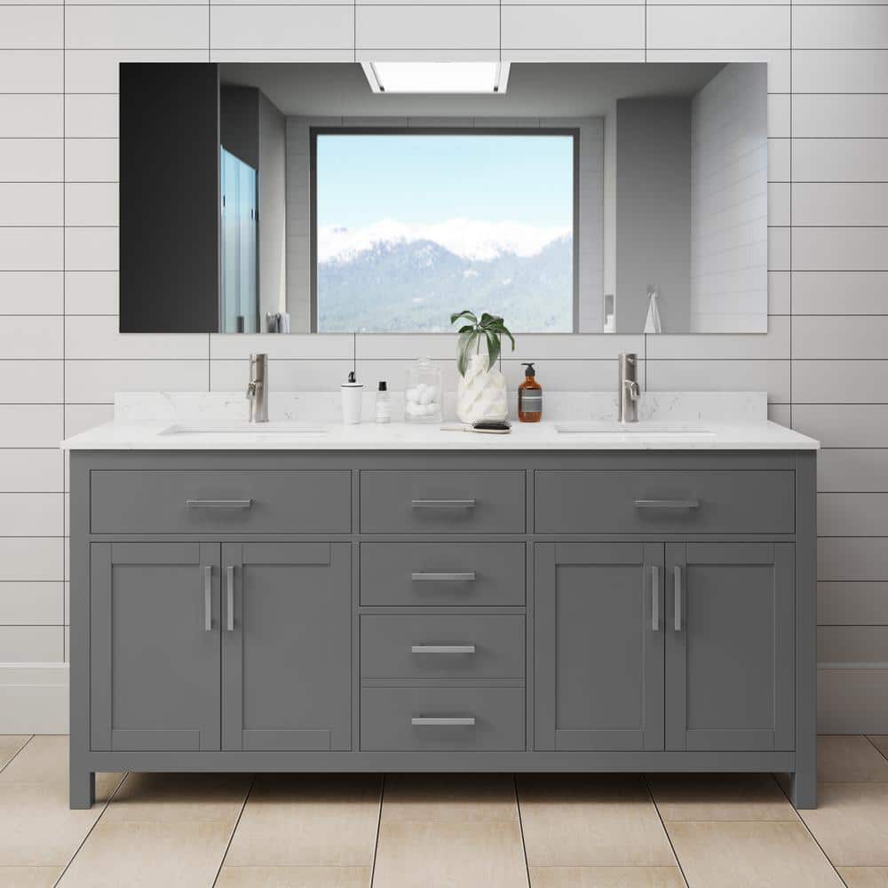 Wyndham Collection Beckett 72 in. W x 22 in. D Double Bath
