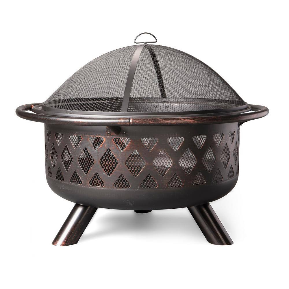 Bronze Lattice Design Wood Burning Outdoor Fire Pit