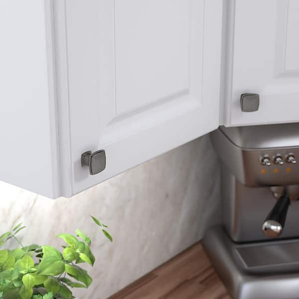 Charlemagne Collection 1-1/4 in. (31 mm) Classic Antique Nickel Square Cabinet Knob