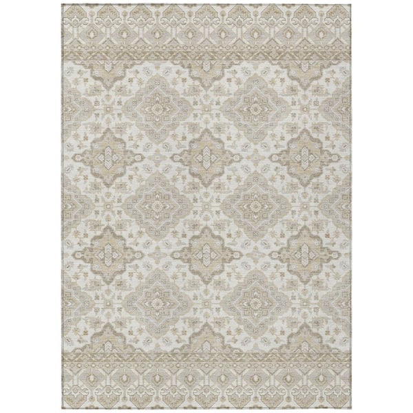 Chantille Machine Washable Indoor/Outdoor Abstract ACN3104 Ivory 9 ft. x 12 ft. Area Rug