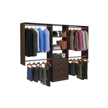 Closet Evolution Ultimate 60 in. W - 96 in. W Espresso Wood Closet System TR19