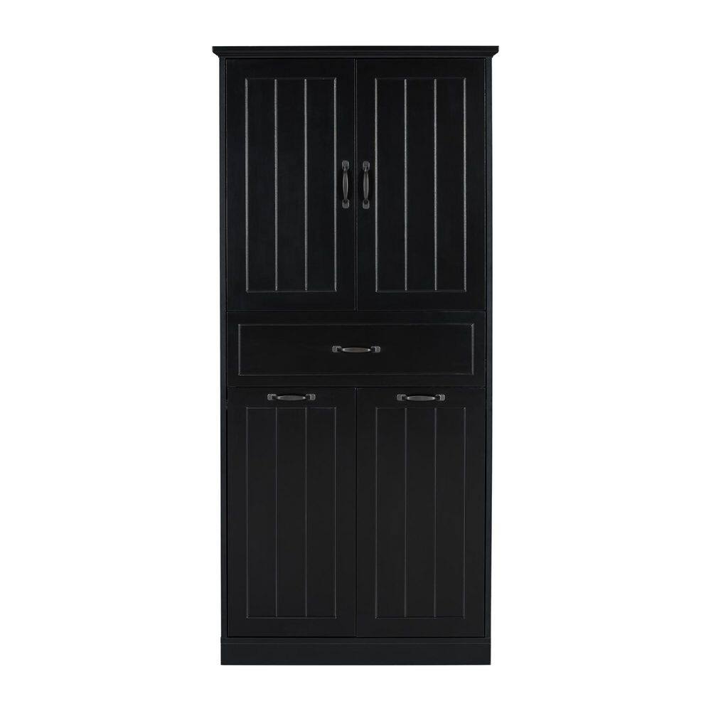 29.9 in. W x 15.7 in. D x 65.8 in. H Black Linen Cabinet with Doors and Drawer price history on PriceWatchPro